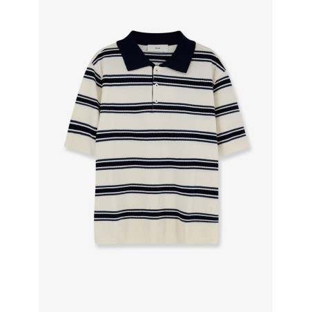 Unisex striped cotton polo shirt