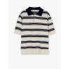Unisex striped cotton polo shirt