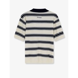 Unisex striped cotton polo shirt