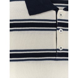 Unisex striped cotton polo shirt