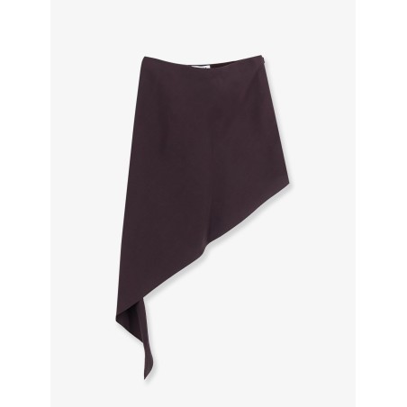 Asymmetric paper and viscose skirt
