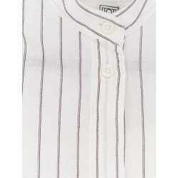 Striped Summer viscose, silk and cotton dress