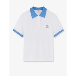 Cotton polo shirt with Medusa embroidery