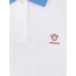Cotton polo shirt with Medusa embroidery