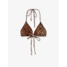 Leah nylon bikini top with animal print