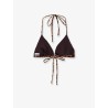 Leah nylon bikini top with animal print