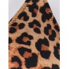 Leah nylon bikini top with animal print