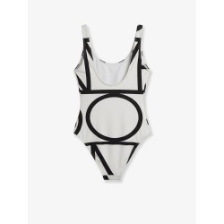 One-piece swimsuit with Monogram print