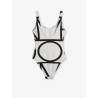 One-piece swimsuit with Monogram print
