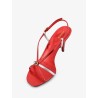 Metallic leather sandals with Medusa logo on the front