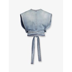 Belted denim top