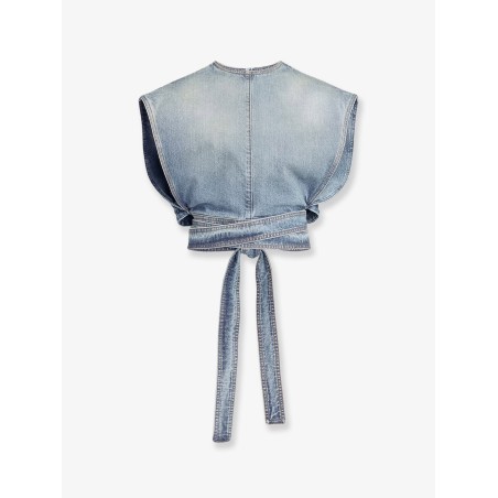 Belted denim top
