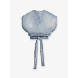 Belted denim top