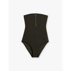 One-piece swimsuit with ribbed pattern