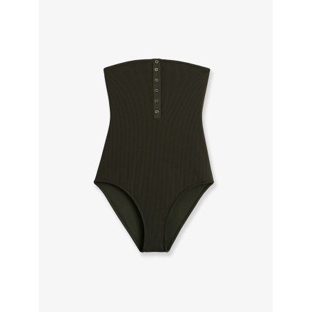 One-piece swimsuit with ribbed pattern