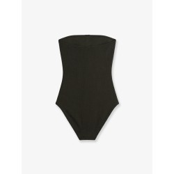 One-piece swimsuit with ribbed pattern