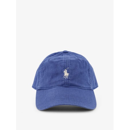 Linen hat with embroidered logo on the front