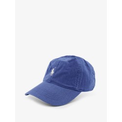 Linen hat with embroidered logo on the front