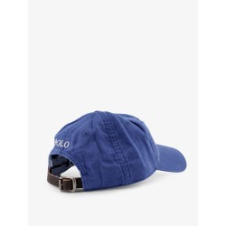Linen hat with embroidered logo on the front