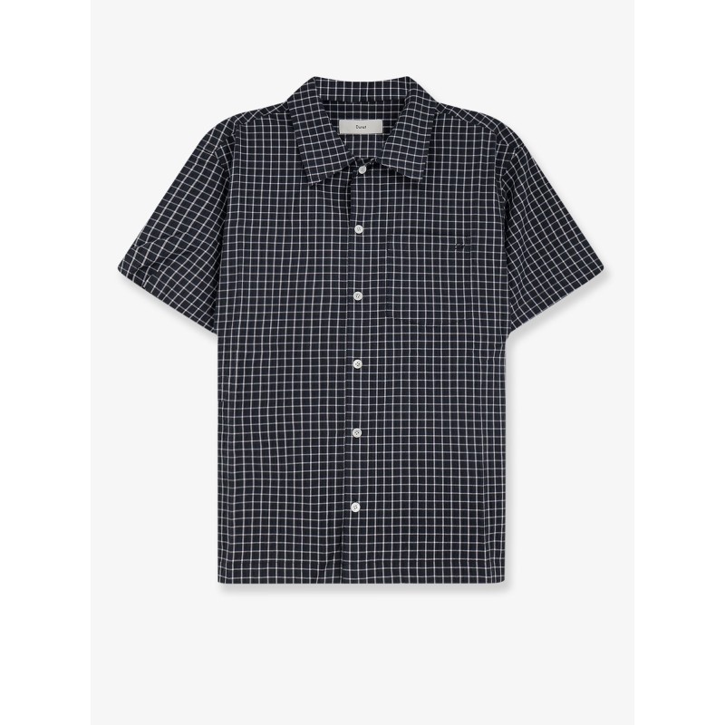 Cotton blend shirt with check pattern