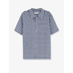 Cotton blend shirt with check pattern