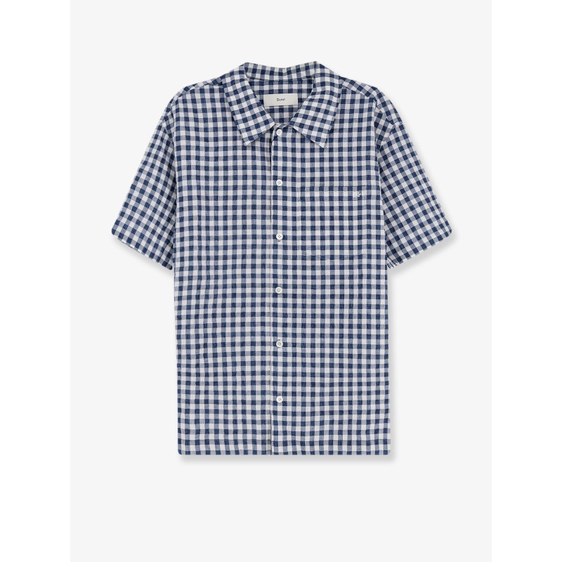 Cotton blend shirt with check pattern