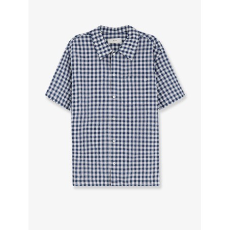 Cotton blend shirt with check pattern