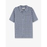 Cotton blend shirt with check pattern