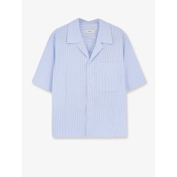 Cotton blend shirt with striped pattern