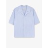 Cotton blend shirt with striped pattern