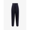 Wool trousers with satin waistband