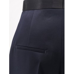 Wool trousers with satin waistband