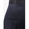 Wool trousers with satin waistband