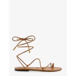 Leather sandals with metal Triomphe logo