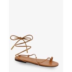 Leather sandals with metal Triomphe logo