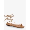 Leather sandals with metal Triomphe logo