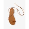 Leather sandals with metal Triomphe logo