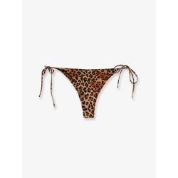 Nylon bikini bottoms with animal print