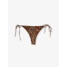 Nylon bikini bottoms with animal print