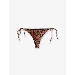 Nylon bikini bottoms with animal print