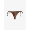 Nylon bikini bottoms with animal print