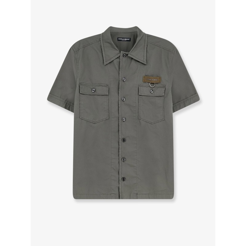 Cotton shirt with Logo patch