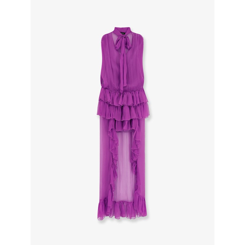 Asymmetric voile dress