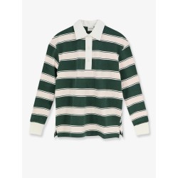 Striped Cotton Rugby Polo Shirt