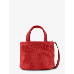 Raffia crossbody bag with embroidered logo on the front