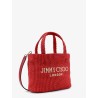 Raffia crossbody bag with embroidered logo on the front