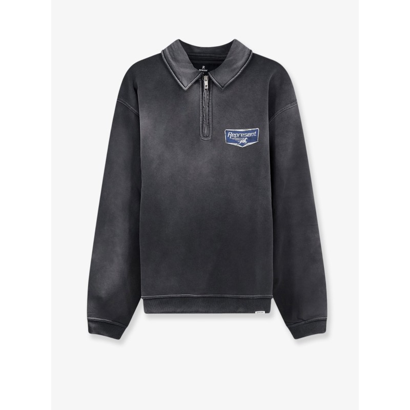 Cotton sweatshirt with front logo print