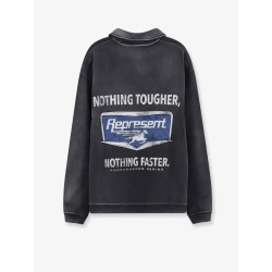 Cotton sweatshirt with front logo print