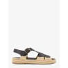 Yuka leather sandals with woven raffia sole