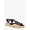 Yuka leather sandals with woven raffia sole